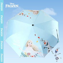 將圖片載入圖庫檢視器 DF22718AC-迪士尼女晴雨兩用小清新雙層太陽傘防曬遮陽傘防紫外線黑膠三折傘
