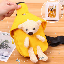 Load image into Gallery viewer, 82602AC- Bear canvas bag crossbody backpack 

