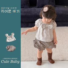 將圖片載入圖庫檢視器 M623088TG-夏季｜蝴蝶結短袖｜短褲套裝
