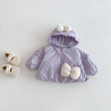 Load image into Gallery viewer, ZDW5267SE-冬季加厚花邊連帽棉服外套
