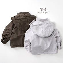 將圖片載入圖庫檢視器 25233SE-冬季兒童加絨拉鍊可拆帽戶外衝鋒衣
