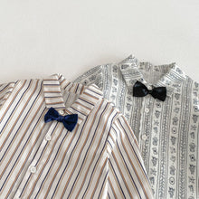 Load image into Gallery viewer, ZCY6094LS-春季條紋領結襯衫&amp;背帶褲
