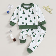 將圖片載入圖庫檢視器 35145TG-秋冬歐美聖誕樹滿版印花休閒兩件套
