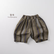 將圖片載入圖庫檢視器 25118PA-夏季韓版兒童條紋薄款五分褲
