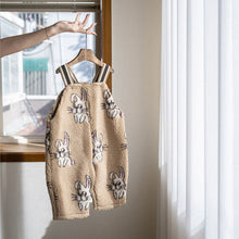 將圖片載入圖庫檢視器 Y5538LS-秋冬格子背帶褲｜兔子印花加厚款
