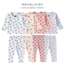 Load image into Gallery viewer, D25221TG-秋季女童蝴蝶結居家服兩件套
