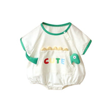 Load image into Gallery viewer, 2402253LS-Summer cartoon letter contrast color bodysuit 

