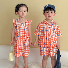 將圖片載入圖庫檢視器 XQ260990TG-夏季｜海邊度假｜兄妹套裝
