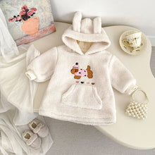 Load image into Gallery viewer, H10656TG-冬季加厚連帽上衣&amp;條紋絨褲
