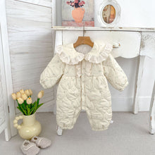 Load image into Gallery viewer, H10636LS-冬季碎花翻領加絨連體爬服（加厚）
