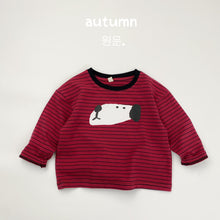 將圖片載入圖庫檢視器 1572SE秋季印花條紋長袖上衣
