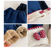 將圖片載入圖庫檢視器 ZDK5708PA-冬季超萌蝴蝶結加絨牛仔長褲
