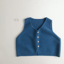 Load image into Gallery viewer, 25B13SE-春秋純色針織V領馬甲
