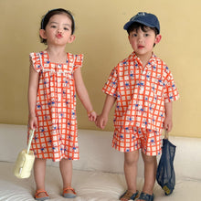 將圖片載入圖庫檢視器 XQ260990TG-夏季｜海邊度假｜兄妹套裝
