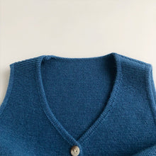 Load image into Gallery viewer, 25B13SE-春秋純色針織V領馬甲
