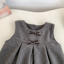 Load image into Gallery viewer, H10659LS-冬季波點加絨背心裙&amp;刷絨上衣
