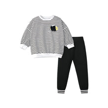 Load image into Gallery viewer, G20065TG-Autumn European and American striped long-sleeved cute bee top + trousers children&#39;s suit 
