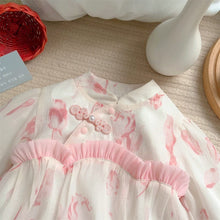 Load image into Gallery viewer, 2401407LS-Spring and Autumn Chinese Style Chiffon Ink Printing Bodysuit
