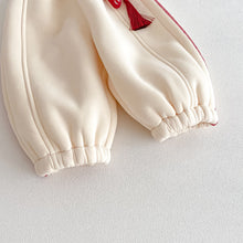 將圖片載入圖庫檢視器 ZDK5705PA-冬季喜慶中國風小馬配飾加絨長褲
