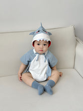 Load image into Gallery viewer, 51401LS-Summer Korean shark shape short-sleeved hooded sweater 
