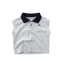 將圖片載入圖庫檢視器 26128SE-夏季｜撞色翻領｜無袖Polo衫
