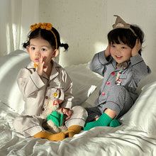 將圖片載入圖庫檢視器 CJ260869TG-春秋季兒童純棉格子家居兩件套
