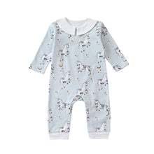 Load image into Gallery viewer, D23290LS-Autumn long-sleeved cotton unicorn crawling suit (without hat) 
