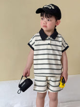 Load image into Gallery viewer, XZ260962TG-夏季｜條紋POLO｜短褲套裝
