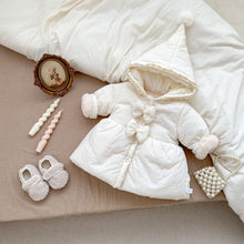 Load image into Gallery viewer, H10331SE-冬季加厚蝴蝶結連帽棉服外套
