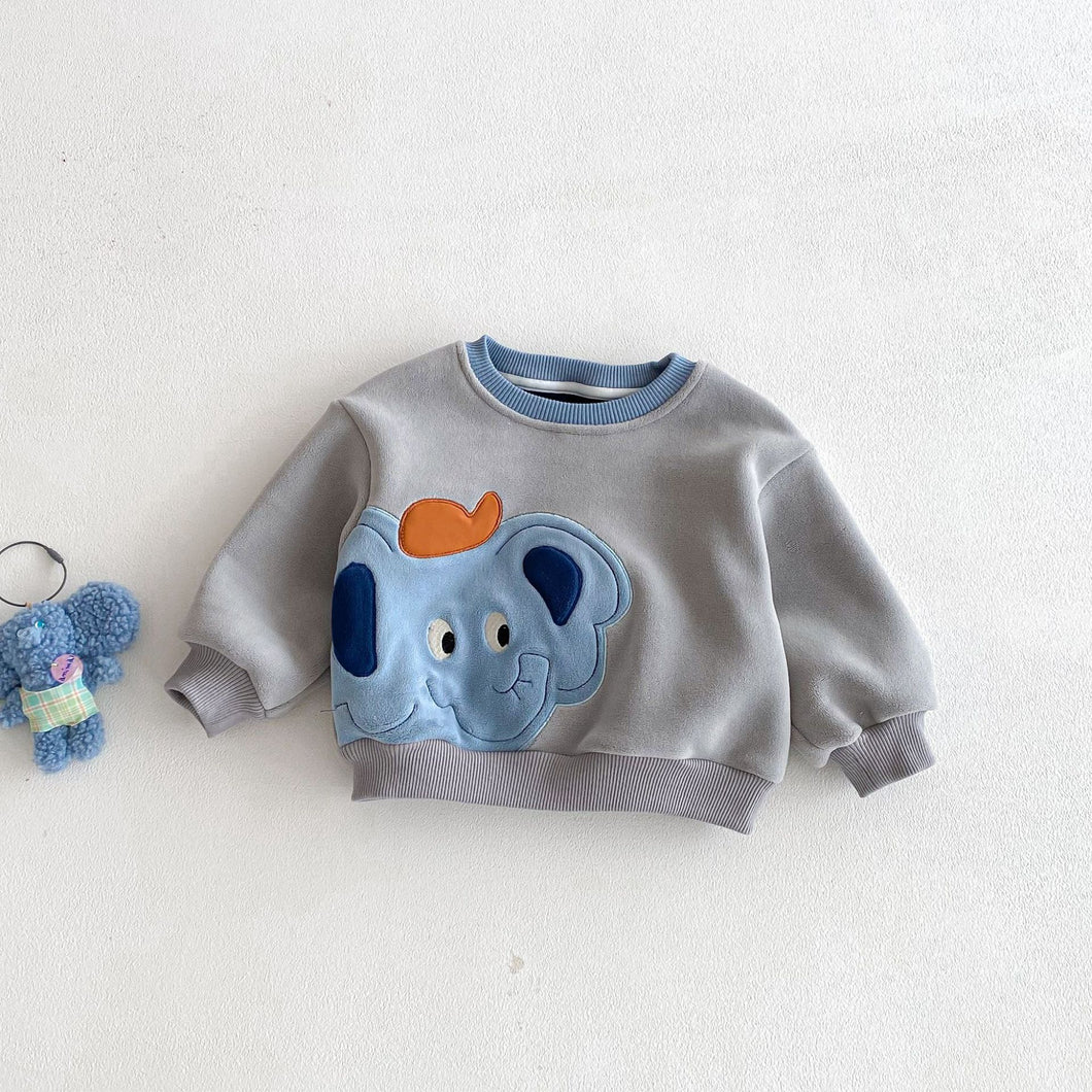 ZDY5217SE-冬季可愛動物貼布套頭長袖上衣&保暖長褲