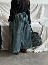 Load image into Gallery viewer, 25Q09PA-春季拼接寬鬆直筒牛仔長褲
