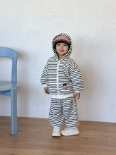 將圖片載入圖庫檢視器 CZ260891TG-條紋連帽運動休閒兩件套
