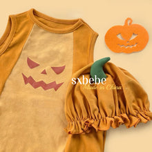 將圖片載入圖庫檢視器 8180LS-萬聖節無袖南瓜包屁衣+帽【純棉】
