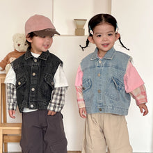 將圖片載入圖庫檢視器 CB260802SE-春秋牛仔休閒馬甲背心
