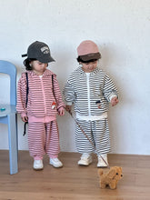 將圖片載入圖庫檢視器 CZ260891TG-條紋連帽運動休閒兩件套
