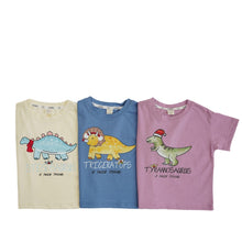 Load image into Gallery viewer, 24048SE-Summer pure cotton cute dinosaur baby short-sleeved top
