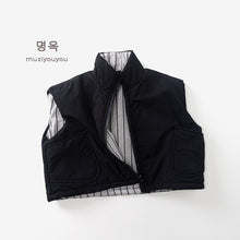 將圖片載入圖庫檢視器 25226SE-冬季韓版個性兩面穿夾棉拉鍊馬甲背心
