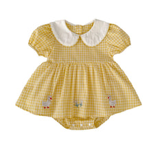 Load image into Gallery viewer, H10751DS-夏季｜格紋刺繡｜包屁衣
