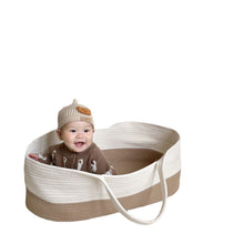 Load image into Gallery viewer, yt006AC-Portable pure cotton woven Nordic style baby basket sleeping basket

