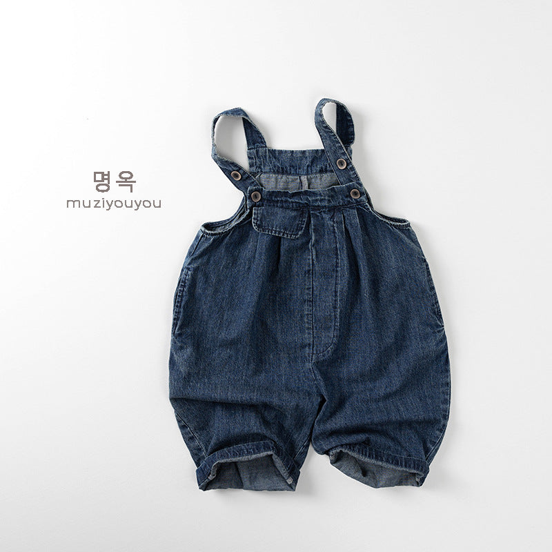 25095PA-夏季兒童薄款牛仔背帶褲