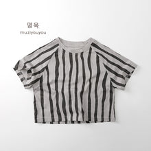 將圖片載入圖庫檢視器 25160SE-夏季韓版純棉短袖條紋上衣
