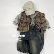 將圖片載入圖庫檢視器 1559SE秋季格紋燈芯絨馬甲外套
