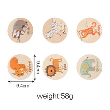Load image into Gallery viewer, PMZ1199AC-Children&#39;s educational wooden vegetable animal round puzzle toy
