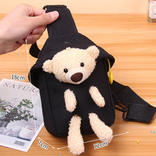 Load image into Gallery viewer, 82602AC- Bear canvas bag crossbody backpack 

