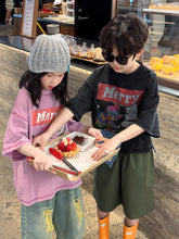 將圖片載入圖庫檢視器 2025X114SE-夏季男女童韓版卡通字母短袖百搭上衣
