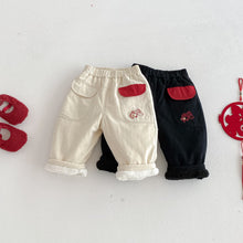 將圖片載入圖庫檢視器 ZDK5673PA-冬季金魚撞色羊駝絨長褲
