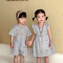 將圖片載入圖庫檢視器 XZ260896TG-夏季條紋兄妹套裝
