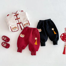 將圖片載入圖庫檢視器 ZDK5665PA-冬季刺繡流蘇中國風加絨加厚長褲
