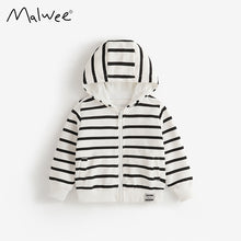 Load image into Gallery viewer, 10762SE-秋冬條紋連帽外套
