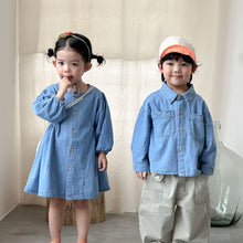 將圖片載入圖庫檢視器 CC260840DS春秋牛仔兄妹款襯衫＆洋裝

